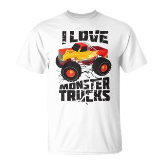 I Love Monster Trucks Cute Bigfoot Trucks T-Shirt | Mazezy