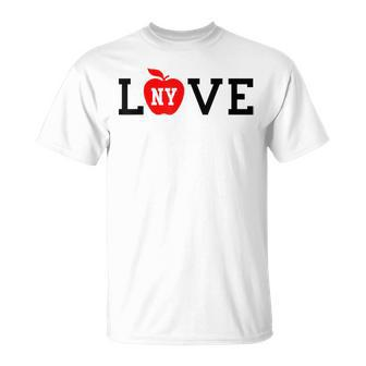 I Love Ny Big Apple Heart Cool Casual Cute Nyc New York City T-Shirt | Mazezy