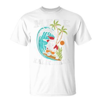 Mele Kalikimaka Hawaii Christmas Surfing Santa Unisex T-Shirt - Monsterry UK