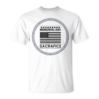 Memorial Day Honor Our Heroes Sacrifice American Flag Bold Unisex T-Shirt - Seseable
