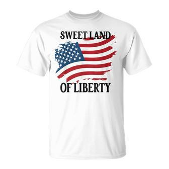 Memorial Day Sweet Land Of Liberty American Flag Unisex T-Shirt - Seseable