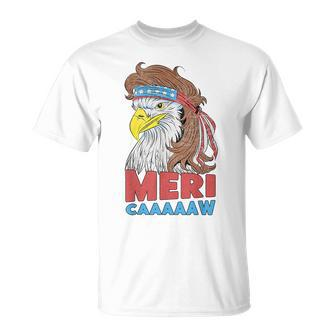 Meri-Caaaaaw - Eagle Mullet 4Th Of July Usa American Flag Mullet Funny Gifts Unisex T-Shirt | Mazezy