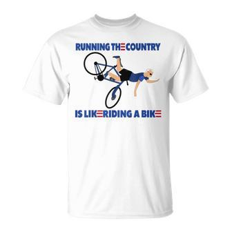 Merry 4Th Of July Biden Bike Bicycle Falls Off Funny Unisex T-Shirt | Mazezy