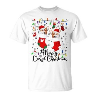 Merry Corgi Christmas Corgi Xmas Party Corgi T-Shirt - Monsterry