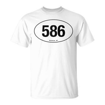 Michigan Area Code 586 Oval State Pride T-Shirt | Mazezy