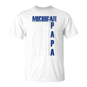 Michigan Proud Papa For Dad Grandpa - Father Day 2021 Unisex T-Shirt | Mazezy