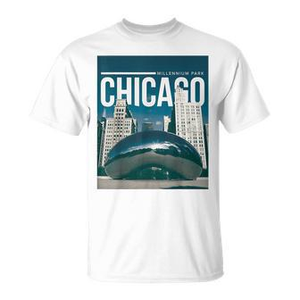 Millennium Park Chicago Illinois The Bean Aka Cloud Gate T-Shirt | Mazezy