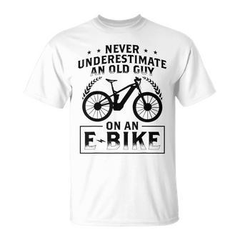 Mountain Bike Ebike Biker Dad Grandpa Cyclist Gift Ebike Gift For Mens Unisex T-Shirt | Mazezy