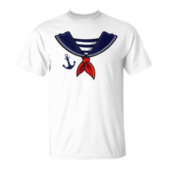 Nautical Sailor Anchor Retro Halloween Costume Captain T-Shirt - Thegiftio UK
