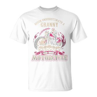 Never Underestimate A Granny Who Rides A Motorcycle Unisex T-Shirt - Seseable