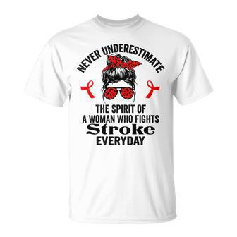 Never Underestimate The Spirit Of A Woman Who Fights Stroke Unisex T-Shirt - Seseable