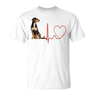 New Zealand Huntaway Dog Heartbeat Ekg Dogs Lover T-Shirt | Mazezy