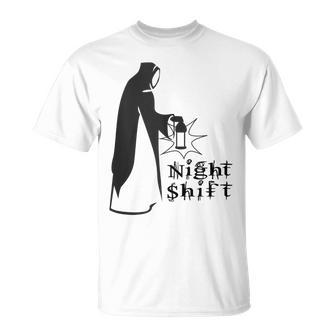 Night Shift Scary Nun Nightshift Worker Unisex T-Shirt | Mazezy