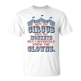 Not My Circus Not My Monkeys But Know The Clowns Unisex T-Shirt - Seseable