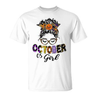 October 05 Girl Halloween Thanksgiving October Birthday Halloween T-Shirt | Mazezy UK
