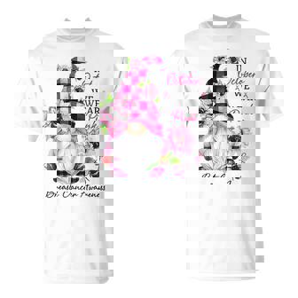 In October We Wear Pink Gnomes Breast Cancer Awareness T-Shirt | Mazezy