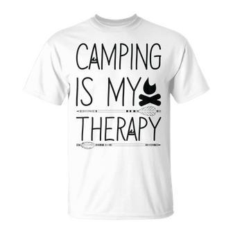 Outdoor Camper Therapy Glamping Glamper Camping Girl Gift Unisex T-Shirt | Mazezy UK