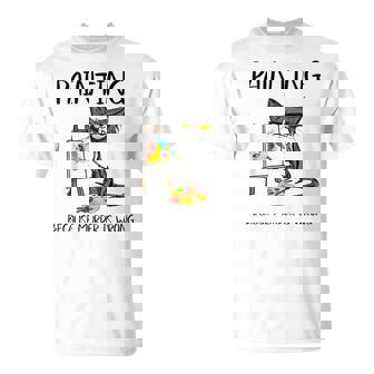 Painting Because Murder Is Wrong Cat T-Shirt | Mazezy