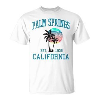 Palm Springs California Beach Vintage Palm Trees Summer T-Shirt - Monsterry AU