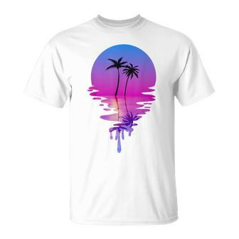Palm Trees Beach Sunset Beach Lovers Summer Vacation Unisex T-Shirt | Mazezy