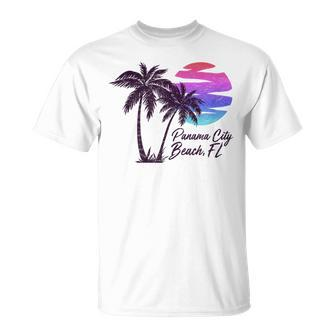 Panama City Beach Florida Vacation Souvenir Sunset Graphic T-Shirt | Mazezy