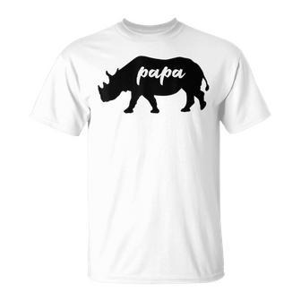 Papa Rhino Rhinoceros Cute Fathers Day T-Shirt | Mazezy