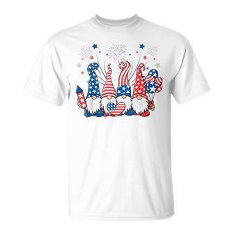 Patriotic Gnomes Fireworks Usa Independence Day 4Th Of July Unisex T-Shirt | Mazezy AU