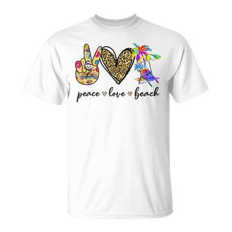 Peace Love Beach Summer Vacation Beach Lovers Vacation Funny Gifts Unisex T-Shirt | Mazezy