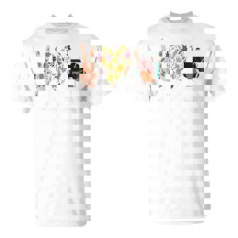 Peace Love Thanksgiving Turkey Heart Orange Halloween Outfit Orange Halloween T-Shirt | Mazezy