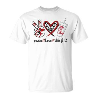 PeaceLoveChik Fil A Casual Print Cute Graphic T-shirt - Thegiftio UK