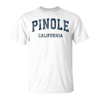 Pinole California Ca Vintage Varsity Sports Navy T-Shirt | Mazezy