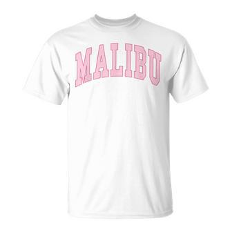 Preppy Varsity Pink Malibu California - Classic Unisex T-Shirt | Mazezy