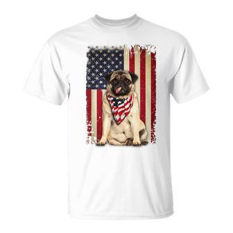 Pug American Flag 4Th Of July  Independence Unisex T-Shirt