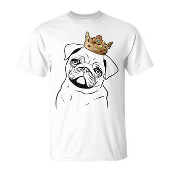 Pug Dog Wearing Crown T-Shirt | Mazezy AU