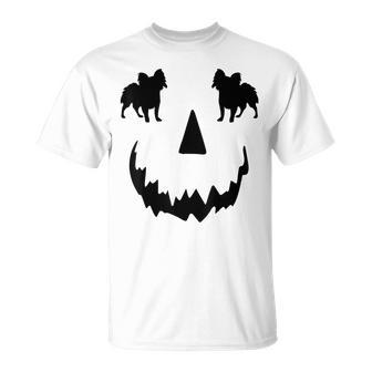 Pumpkin Papillon Dog Halloween T-Shirt | Mazezy