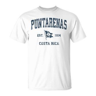 Puntarenas Vintage Sports Navy Boat Anchor Flag Unisex T-Shirt | Mazezy