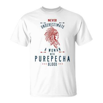 Purepecha Native Mexican Indian Woman Never Underestimate Unisex T-Shirt - Seseable