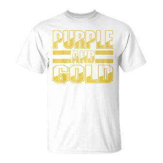 Purple & Gold Game Day Group For High School Football T-Shirt - Seseable
