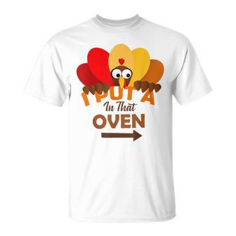I Put A Turkey In That Oven Thanksgiving Pregnancy T-Shirt | Mazezy