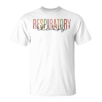 Respiratory Therapist Therapy Nicu Respiratory Retro Colors Unisex T-Shirt | Mazezy