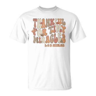 Retro Thankful For Tiny Miracles Thanksgiving Labor Delivery T-Shirt - Thegiftio UK