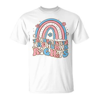 Retro Trans Rights Are Human Rights Conming Out Day T-shirt - Thegiftio UK