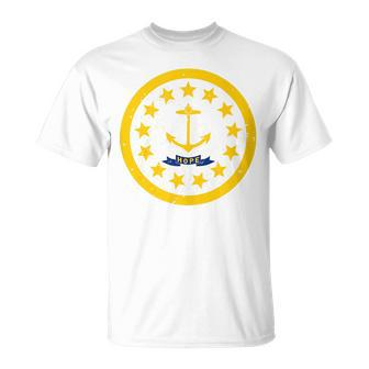 Rhode Island State Flag Emblem Roundel Rhode Island Pride Unisex T-Shirt | Mazezy