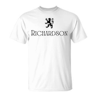 Richardson Clan Scottish Family Name Scotland Heraldry Unisex T-Shirt | Mazezy