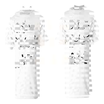 Scary Boo Cute Ghost Cat Kitty Vintage Halloween Costume T-Shirt - Seseable