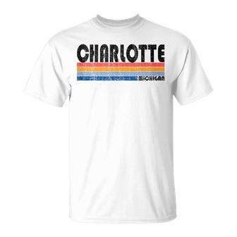 Show Your Charlotte Mi Hometown Pride With This Retro 70S 8 Unisex T-Shirt | Mazezy