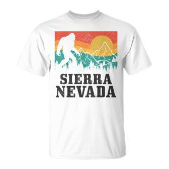 Sierra Nevada Bigfoot California Mountains Vintage Hiking Unisex T-Shirt | Mazezy