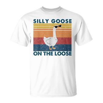 Silly Goose On The Loose Funny Saying Goose University Funny Unisex T-Shirt | Mazezy