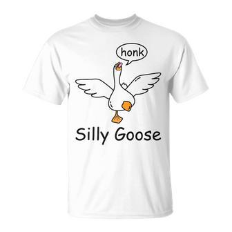 Silly Goose On The Loose Funny Saying Honk Goose University Unisex T-Shirt | Mazezy