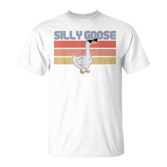 Silly Goose On The Loose Funny Silly Goose University Retro Unisex T-Shirt | Mazezy